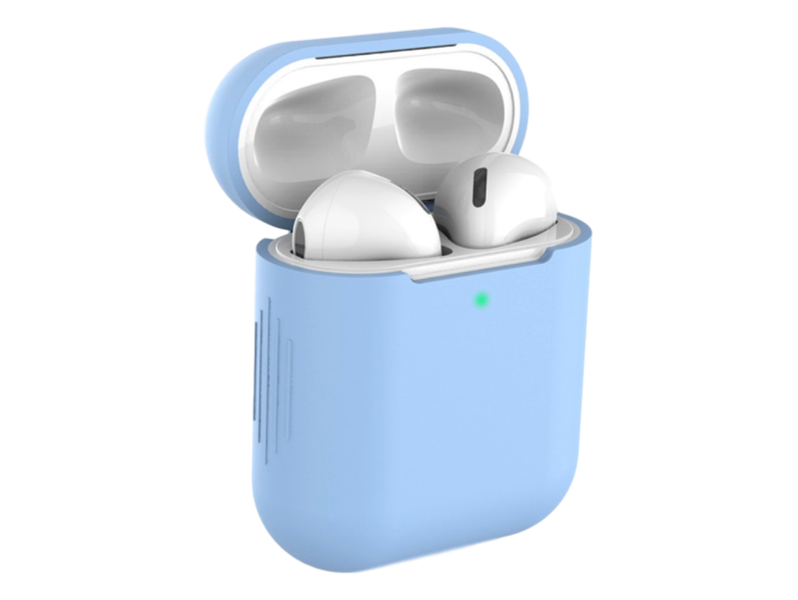 Evermart Silicone Cover Til Airpods Serie 1 / 2 -Lyseblå Airpods 1 / 2