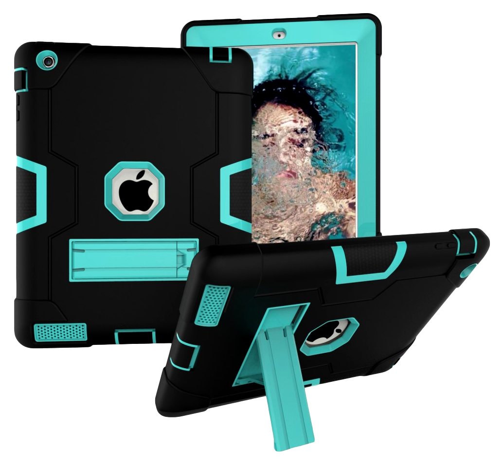 Shockproof Hard Case Cover til iPad 2 / 3 / 4-Turkis