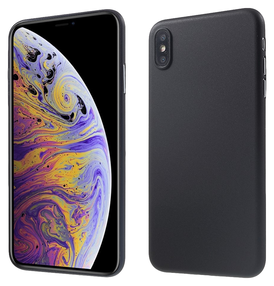 Soft Matte TPU Cover til iPhone XS Max-Sort