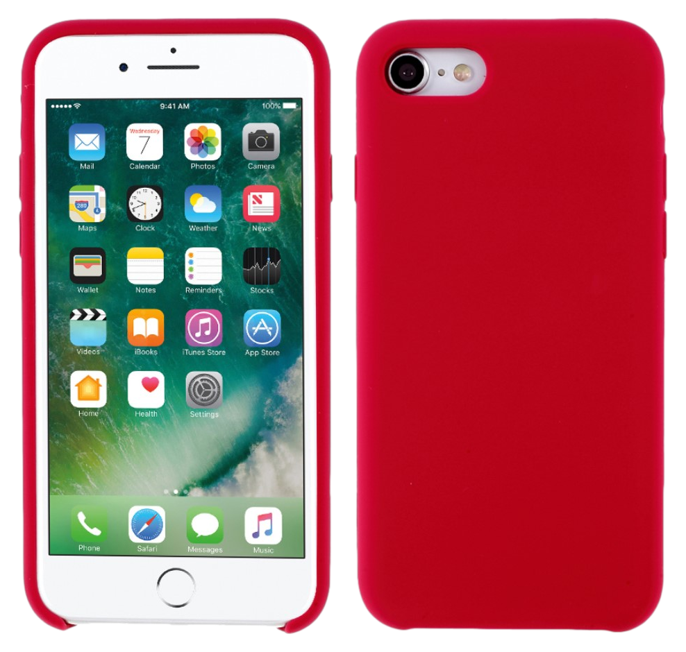 Silicone Cover til iPhone 7 / 8 / SE (2020)-Deep Red