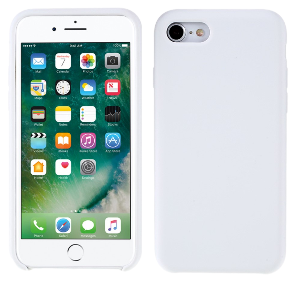 Silicone Cover til iPhone 7 / 8 / SE (2020)-Hvid