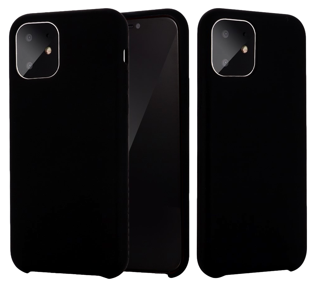 Matte Slim Silikone Cover til iPhone 11 Pro Max-Sort