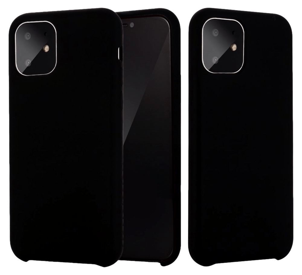 Matte Slim Silikone Cover til iPhone 11 Pro Max-Sort