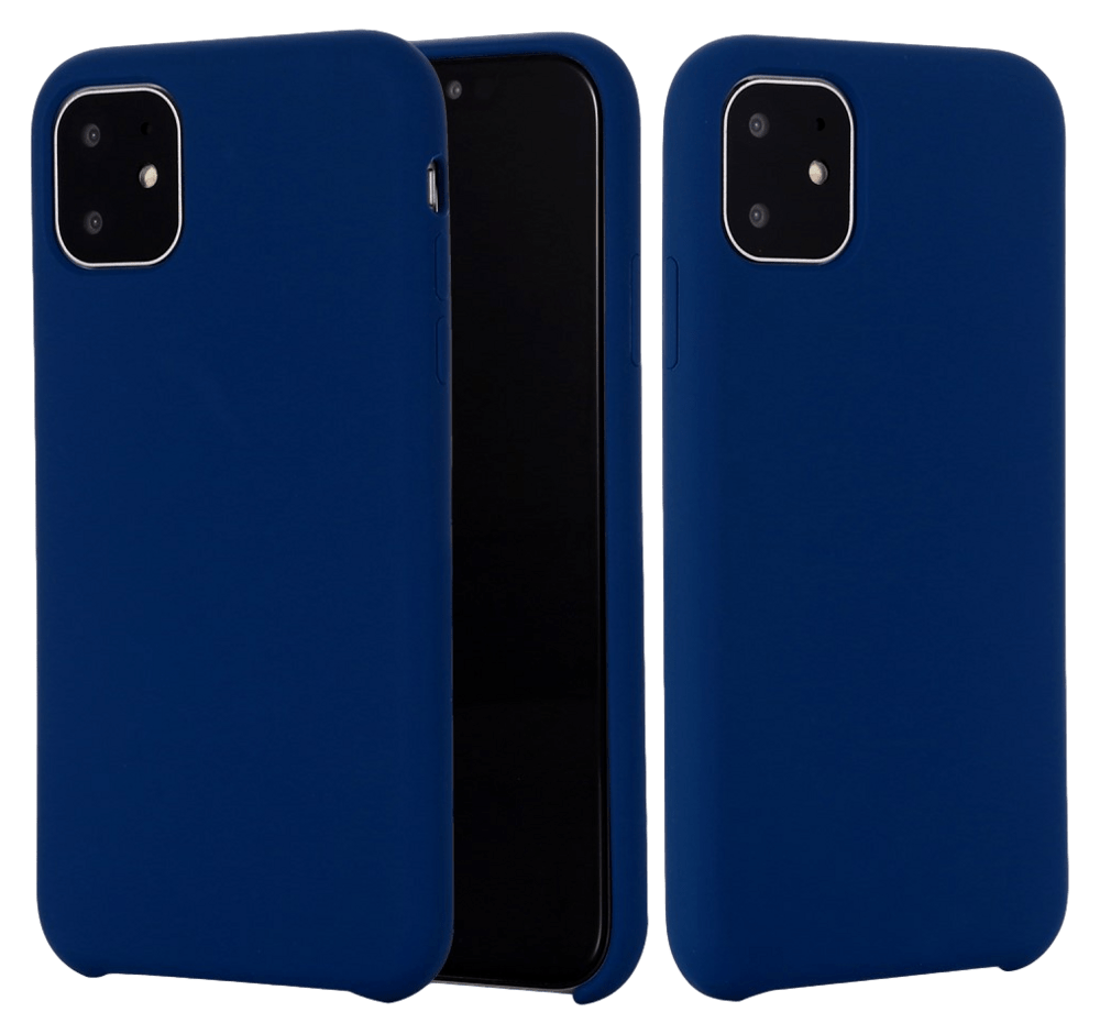 Matte Slim Silikone Cover til iPhone 11 Pro Max-Mørkeblå