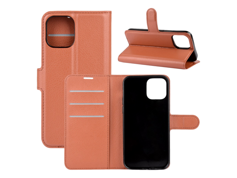 Graviera Flip cover til iPhone 12 / 12 Pro-Brun