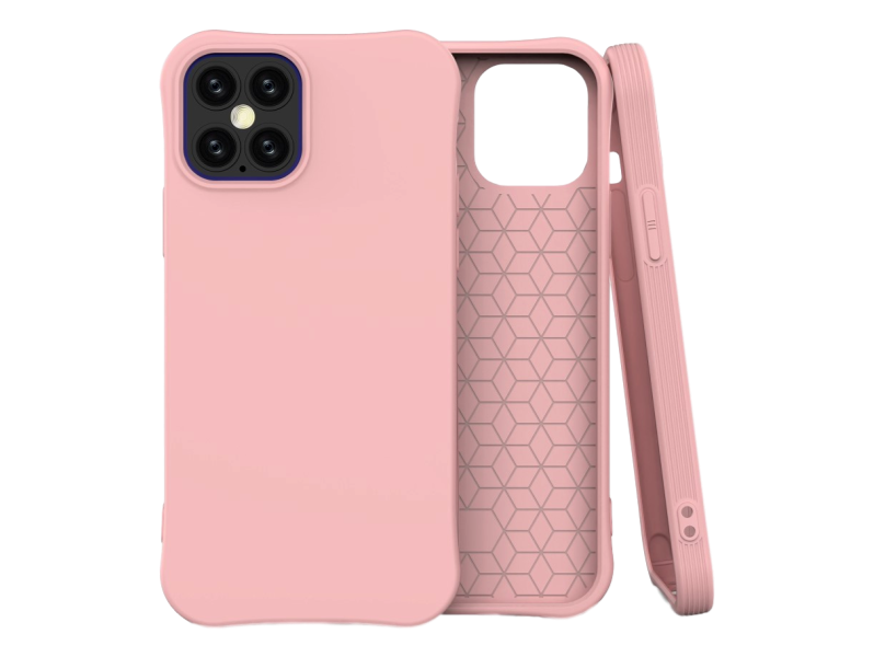 Soft Touch TPU Cover til iPhone 12 / 12 Pro-Lyserød
