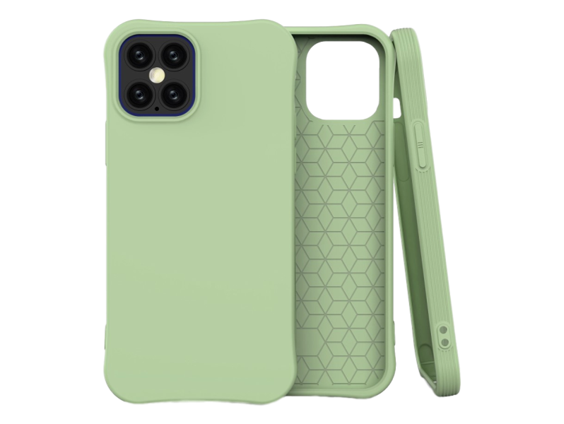 Soft Touch TPU Cover til iPhone 12 / 12 Pro-Lysegrøn