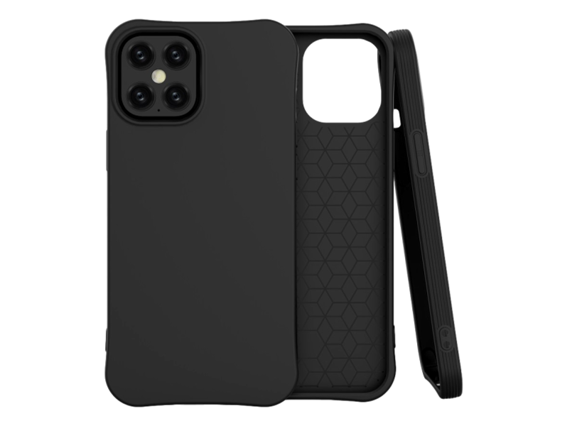 Soft Touch TPU Cover til iPhone 12 Pro Max -Sort