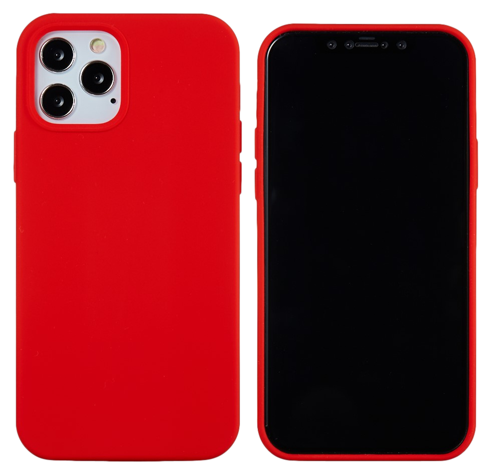 Matte Slim Silikone Cover til iPhone 12 / 12 Pro-Rød