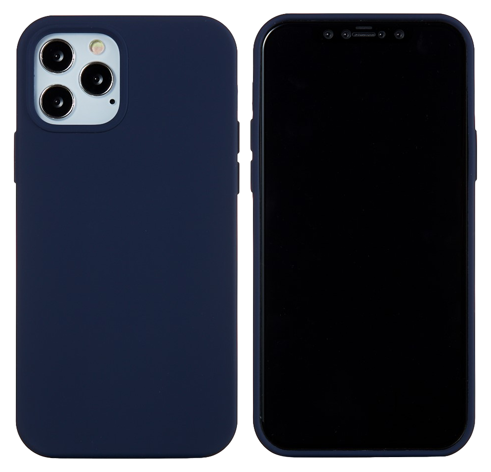 Matte Slim Silikone Cover til iPhone 12 / 12 Pro-Mørkeblå