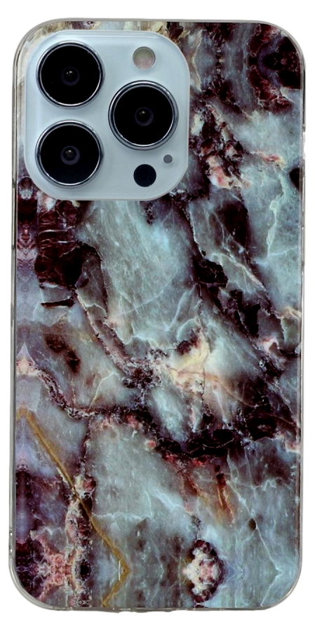 Marble TPU Cover til iPhone 13 Pro Max-Mørkebrun