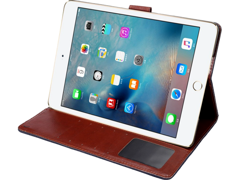 Denim flipcover i PU læder til iPad Air 2 / iPad Air 1 / iPad 9,7" (2017/2018)