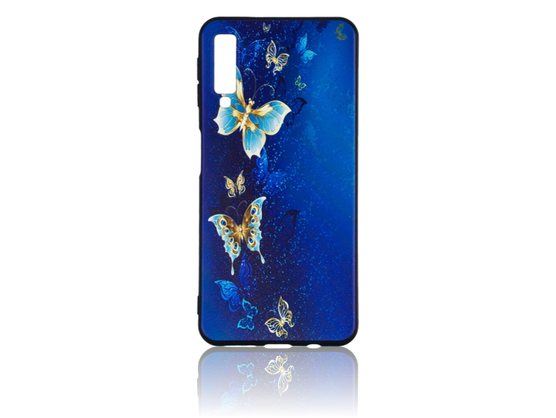 Blue Butterfly TPU Cover til Samsung Galaxy A7 (2018)