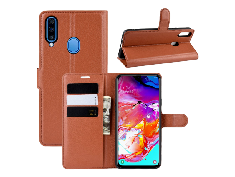 Graviera Flip Cover til Samsung Galaxy A20s-Brun