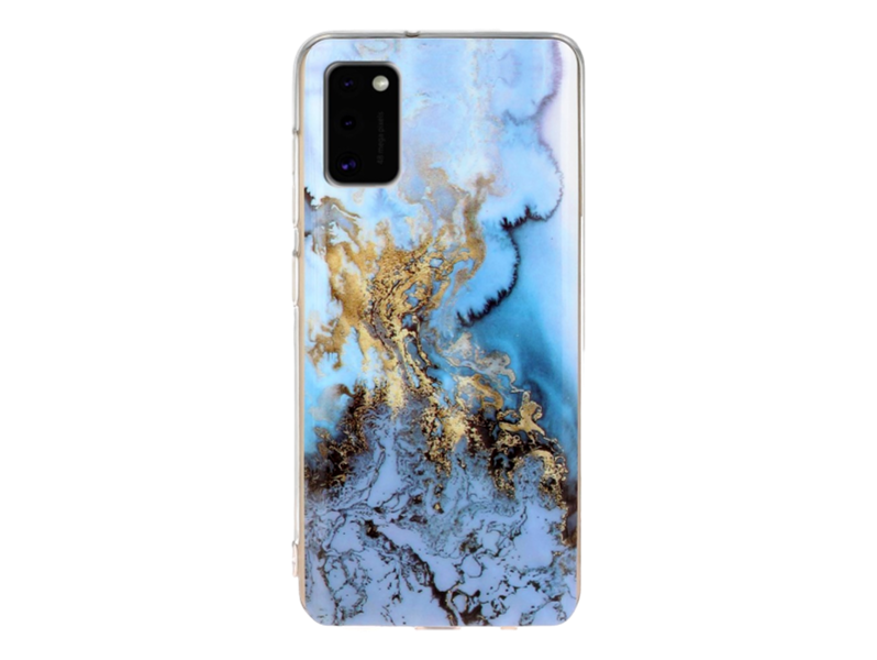 Marmor TPU Cover til Samsung Galaxy A41-Blå