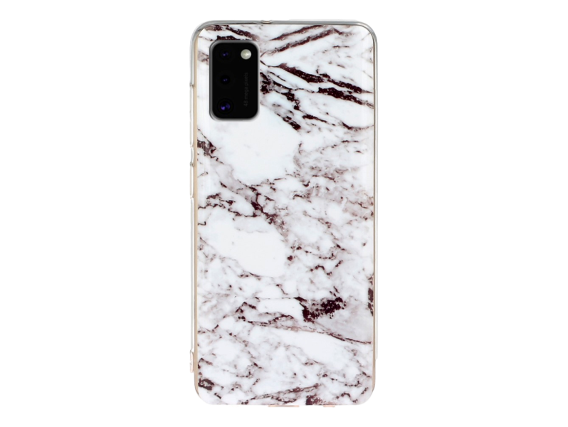 Marmor TPU Cover til Samsung Galaxy A41-Sort / Hvid
