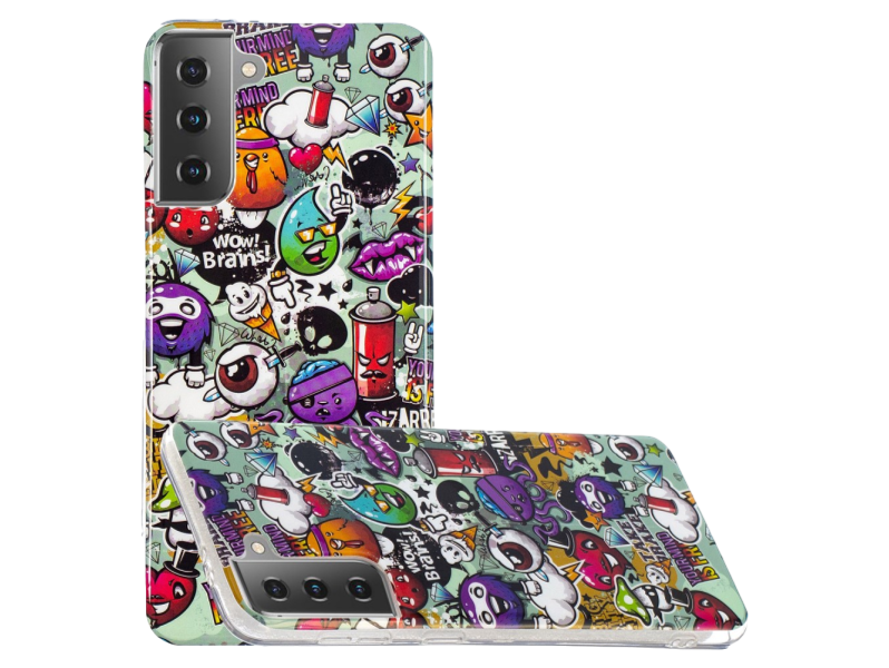 Cartoon Selvlysende TPU Cover til Samsung Galaxy S21