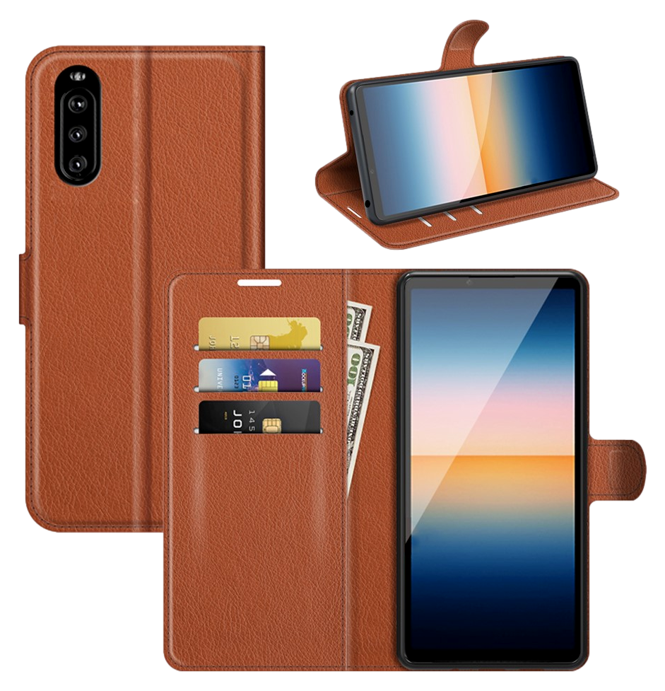 Graviera Flip Cover til Sony Xperia 10 III-Brun