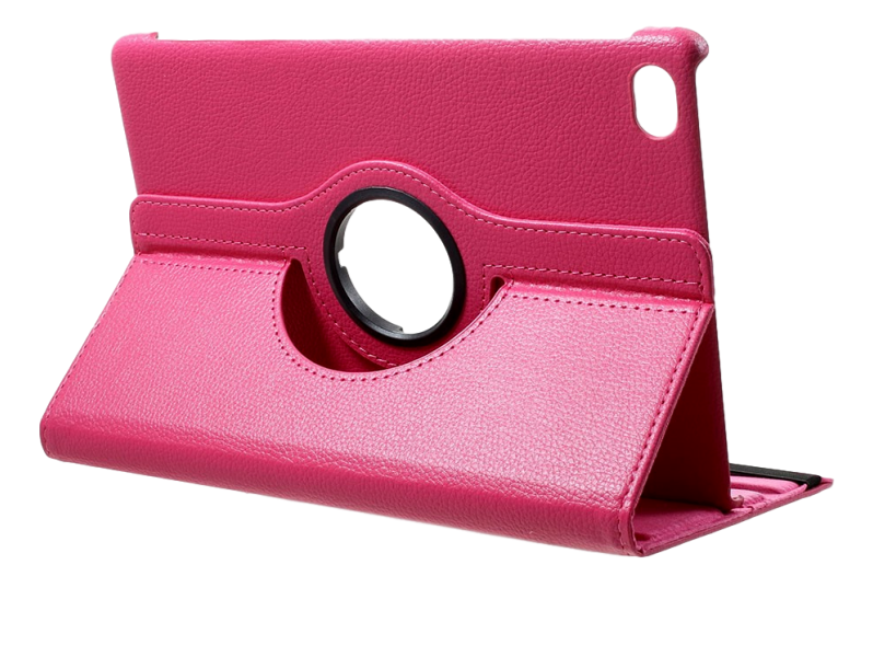 Brechin 360 Graders Flipcover i PU Læder til Huawei MediaPad M5 Lite 10-Pink