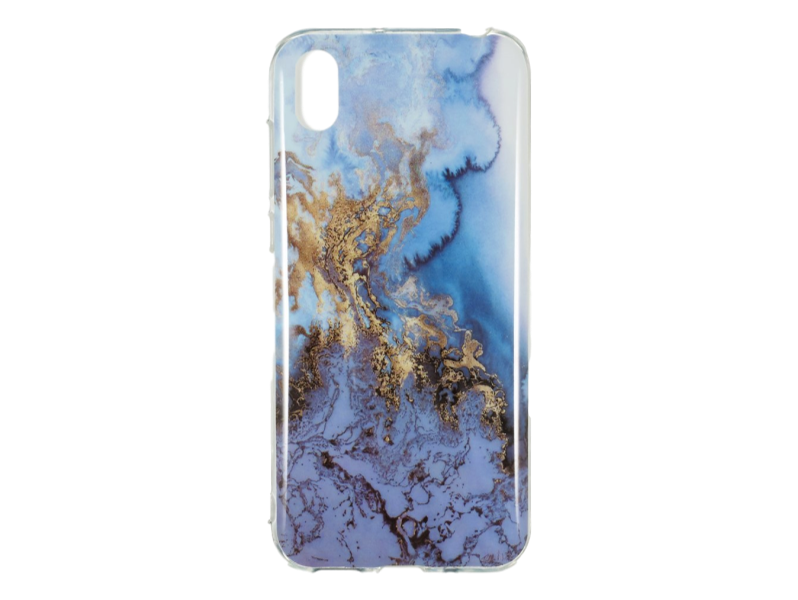 Marble Tpu Cover Til Huawei Y5 (2019)-Blå Huawei Y5 (2019)