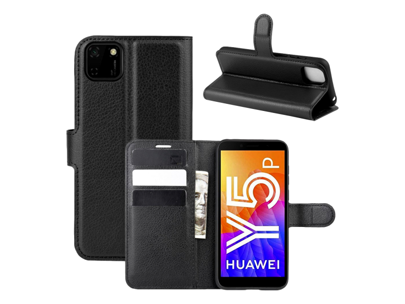 Graviera Flip Cover til Huawei Y5p-Sort
