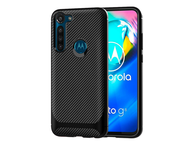 Carbon Fiber TPU Cover til Motorola Moto G8 Power