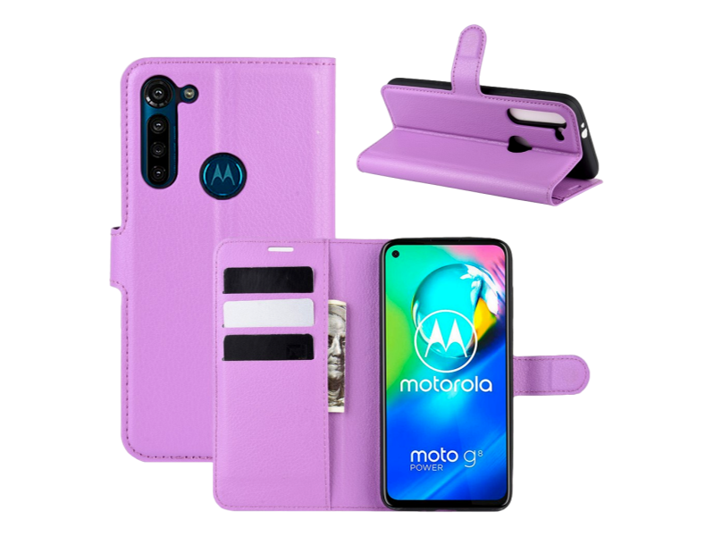 Graviera Flip Cover til Motorola Moto G8 Power-Lilla