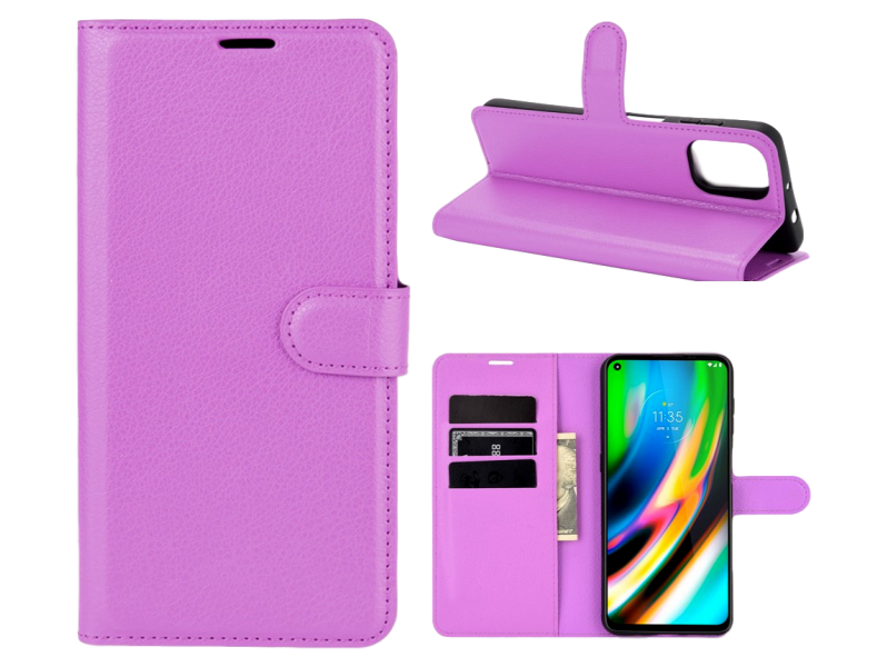 Graviera Flip Cover til Motorola Moto G9 Plus-Lilla