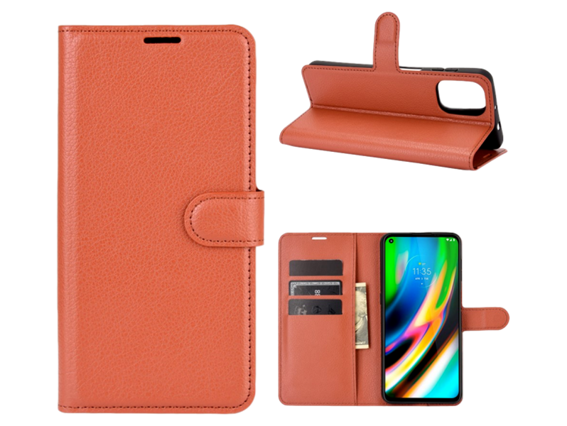 Graviera Flip Cover til Motorola Moto G9 Plus-Brun