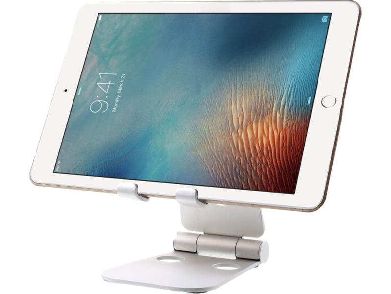 Universal Aluminium Stand/Holder Til Smartphone / Tablet-Sølv