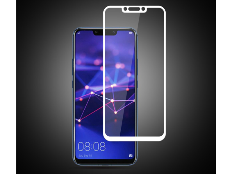 3D Hærdet Beskyttelsesglas Til Huawei Mate 20 Lite-Hvid