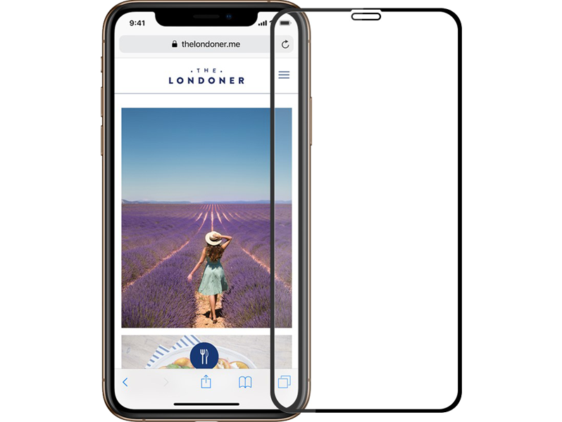 Buet Hærdet Beskyttelsesglas Til Iphone Xr-Sort Iphone Xr