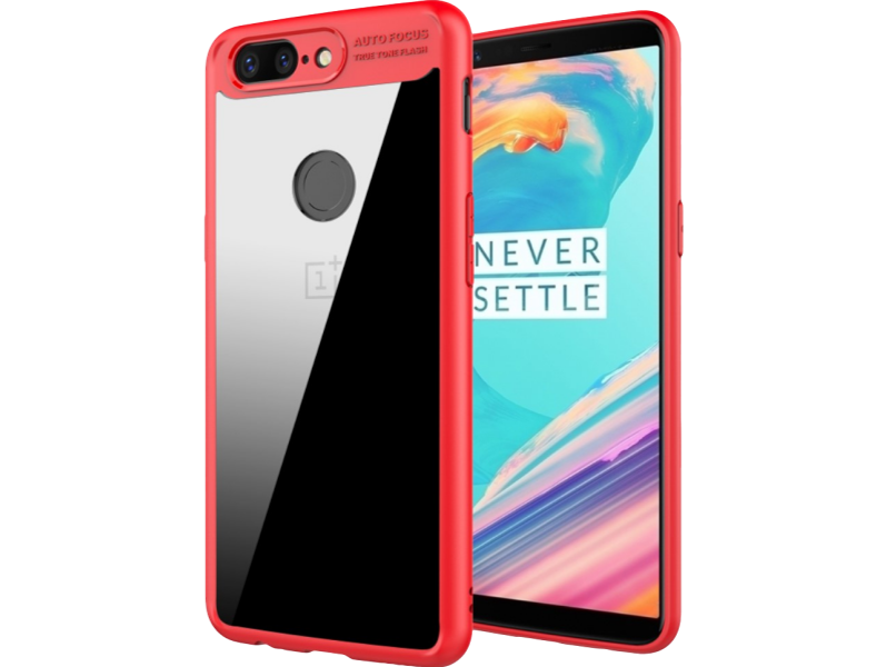 Køb Acrylic silicone cover til OnePlus 5T-Rød