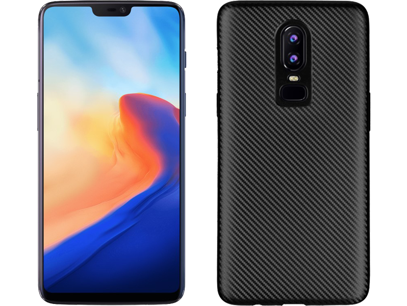 Carbon Fiber TPU Cover til OnePlus 6