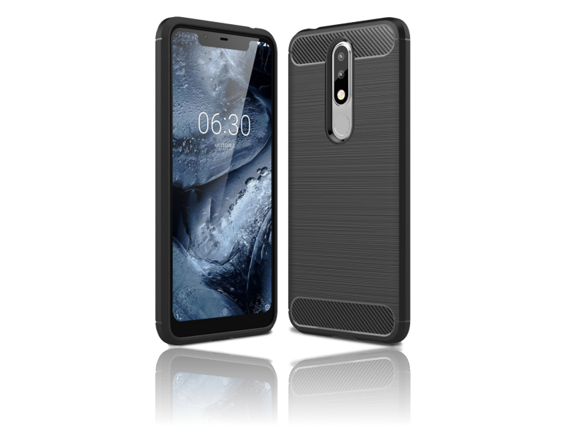 Carbon Fiber TPU Cover til Nokia 5.1 Plus