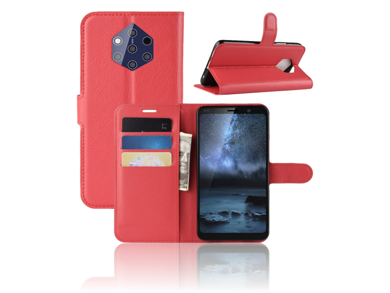 Graviera Flip Cover Til Nokia 9 Pureview-Rød Nokia 9 Pureview