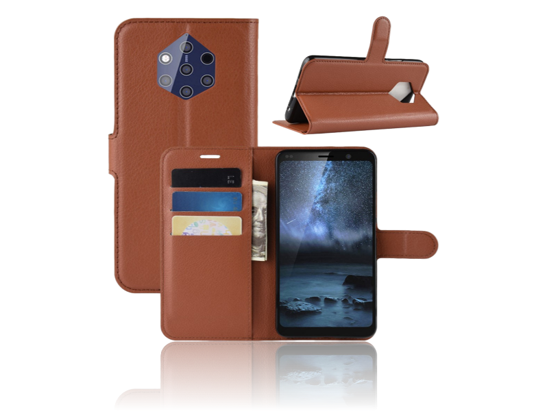 Graviera Flip Cover Til Nokia 9 Pureview-Brun Nokia 9 Pureview