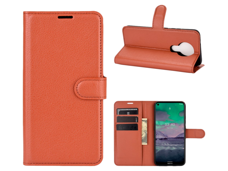 Graviera Flip Cover til Nokia 3.4-Brun