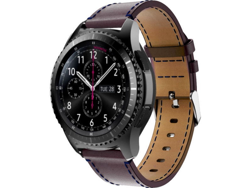 Terni rem i genuine læder til Samsung Gear S3 / Galaxy Watch 46mm-Brun