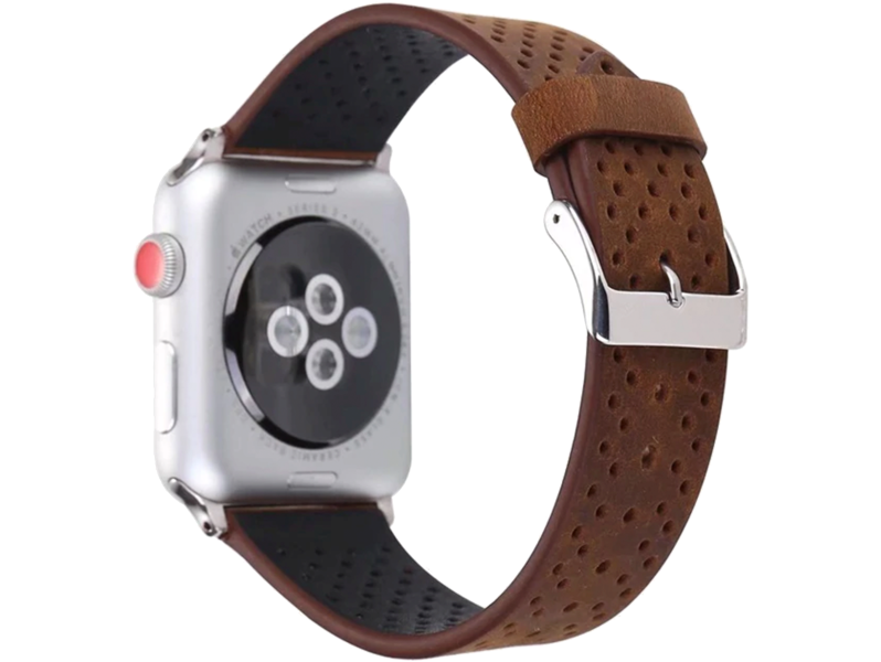 Lunares læder rem til Apple Watch 1 / 2 / 3 / 4 / 5-Brun-42/44 mm