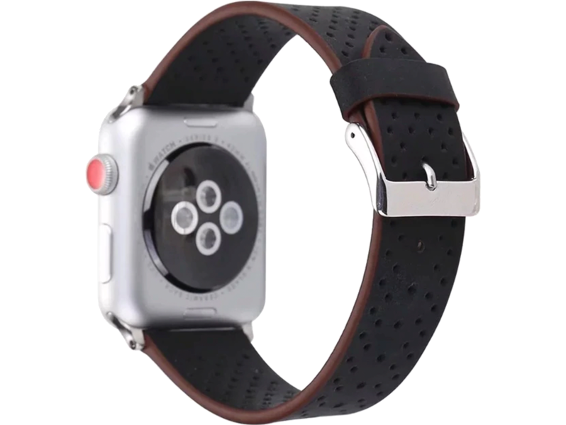 Lunares læder rem til Apple Watch 1 / 2 / 3 / 4 / 5-Sort-42/44 mm