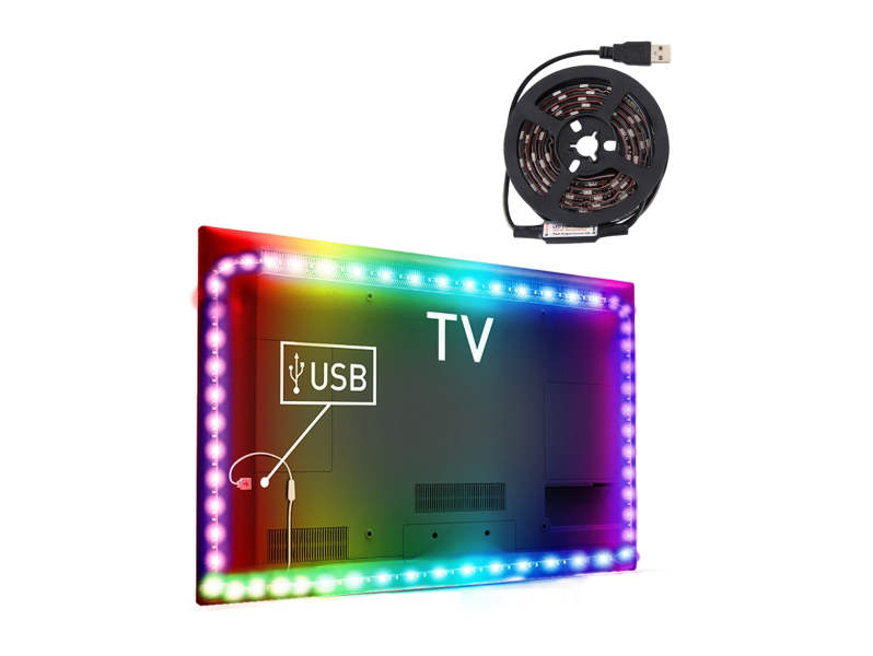 Evermart Colourful Led-Lys Til Tv & Pc-3 Meter Tilbehør Til Tv