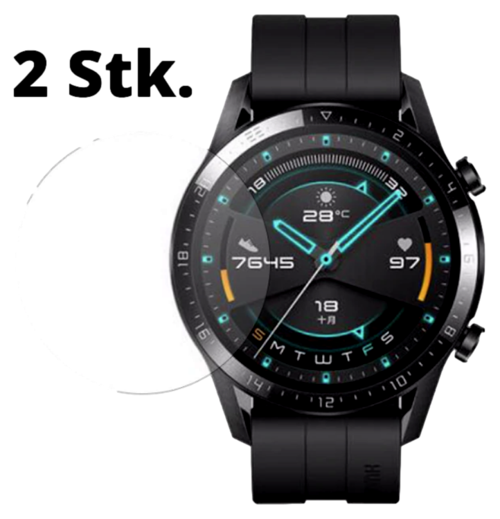 2-Pak Hærdet Beskyttelsesglas til Huawei Watch GT 2 Pro