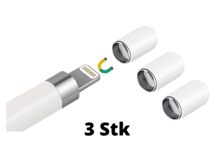 3 stk. Magnetisk Beskyttelseshætte til Apple Pencil