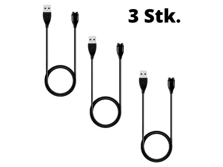 3 Stk. Oplader Kabel til Garmin Fenix 5 / 5 Plus, 5S / 5S Plus, 5X / 5X Plus