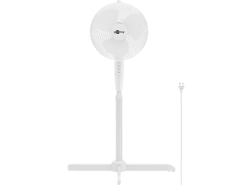 9: 40cm Hvid Gulvventilator m. Rotation