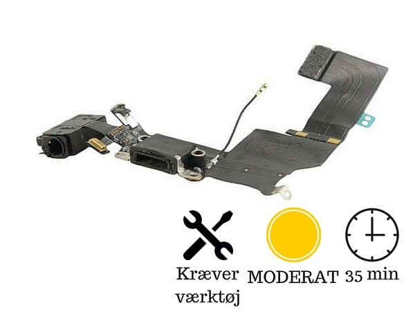 Hovedtelefon indgang + oplader indgang / dock connector til iPhone 5s