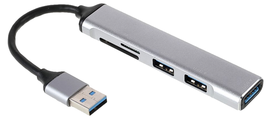 5-i-1 USB Hub til 3x USB 3.0 + Kortlæser