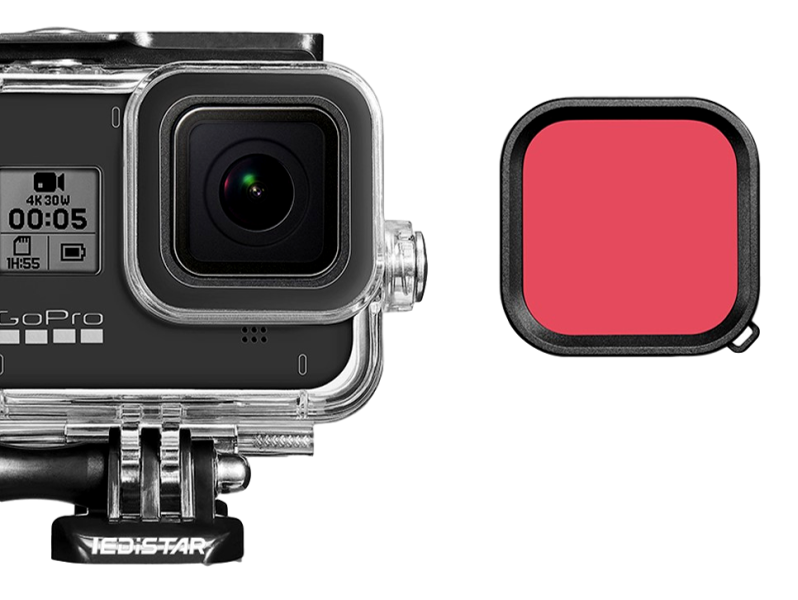 Dykkerfilter til GoPro Hero 8 Black-Rød