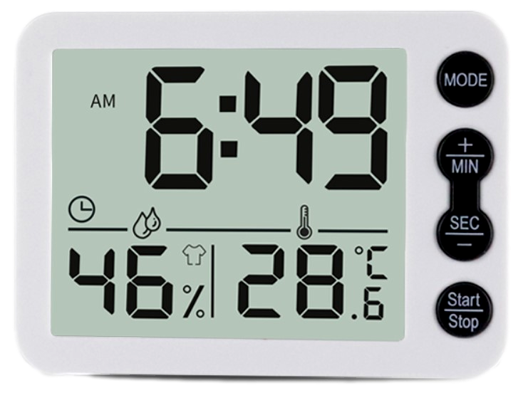 Minutur m. Termometer & Hygrometer